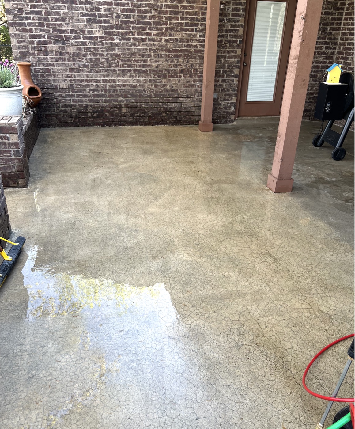 Clean patio after pressure washing by Old Glory Lawn Co. in Norman, OK